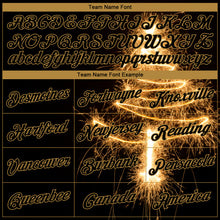 Load image into Gallery viewer, Custom Stitched Black Black Old Gold-Gold 3D Christmas Tree Fireworks Sports Pullover Sweatshirt Hoodie