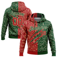 Load image into Gallery viewer, Custom Stitched Green Red-Cream 3D Christmas Sports Pullover Sweatshirt Hoodie