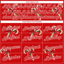 Load image into Gallery viewer, Custom Stitched Kelly Green Red-White 3D Christmas Candy Canes Sports Pullover Sweatshirt Hoodie
