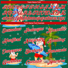 Load image into Gallery viewer, Custom Stitched Kelly Green Red-White 3D Tropical Christmas Surfing Santas Sports Pullover Sweatshirt Hoodie