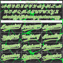 Load image into Gallery viewer, Custom Black Neon Green-White 3D Pattern Design Authentic Baseball Jersey