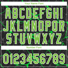 Load image into Gallery viewer, Custom Black Neon Green-White 3D Pattern Design Authentic Baseball Jersey