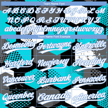 Load image into Gallery viewer, Custom Teal White-Light Blue 3D Pattern Design Authentic Baseball Jersey