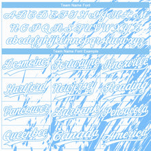 Load image into Gallery viewer, Custom White Light Blue 3D Pattern Design Authentic Baseball Jersey