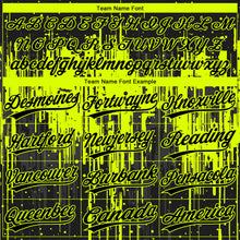 Load image into Gallery viewer, Custom Neon Green Black 3D Pattern Design Dripping Splatter Art Authentic Baseball Jersey