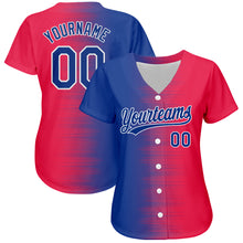 Load image into Gallery viewer, Custom Red Royal-White 3D Pattern Design Authentic Baseball Jersey