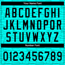 Load image into Gallery viewer, Custom Teal Black 3D Pattern Design Authentic Baseball Jersey