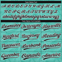 Load image into Gallery viewer, Custom Teal Black-White 3D Pattern Design Authentic Baseball Jersey