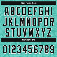 Load image into Gallery viewer, Custom Teal Black-White 3D Pattern Design Authentic Baseball Jersey