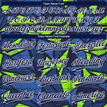 Load image into Gallery viewer, Custom Navy Navy-Neon Green 3D Pattern Design Authentic Baseball Jersey