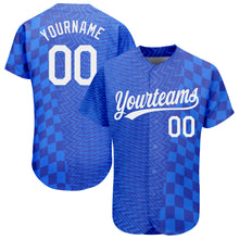 Load image into Gallery viewer, Custom Royal White-Black 3D Pattern Design Authentic Baseball Jersey