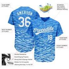 Load image into Gallery viewer, Custom Royal White 3D Pattern Design Authentic Baseball Jersey