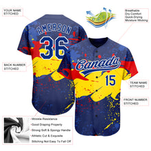 Load image into Gallery viewer, Custom Figure Royal-Gold 3D Pattern Design Authentic Baseball Jersey