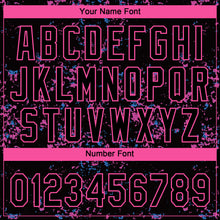 Load image into Gallery viewer, Custom Black Black-Pink 3D Pattern Design Authentic Baseball Jersey