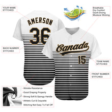 Load image into Gallery viewer, Custom White Black-Old Gold 3D Pattern Design Authentic Baseball Jersey