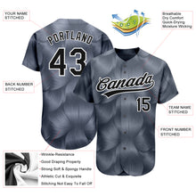 Load image into Gallery viewer, Custom Steel Gray Black-White 3D Pattern Design Authentic Baseball Jersey