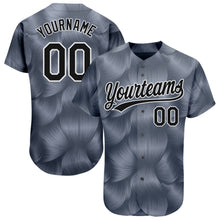 Load image into Gallery viewer, Custom Steel Gray Black-White 3D Pattern Design Authentic Baseball Jersey