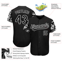 Load image into Gallery viewer, Custom Black Black-Camo 3D Pattern Design Authentic Baseball Jersey