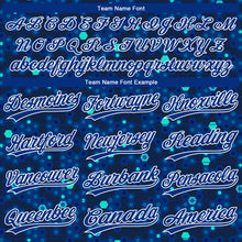 Load image into Gallery viewer, Custom Navy Royal-Aqua 3D Pattern Design Authentic Baseball Jersey