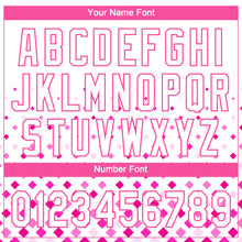 Load image into Gallery viewer, Custom White White-Pink 3D Pattern Design Authentic Baseball Jersey