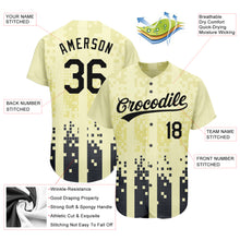 Load image into Gallery viewer, Custom Cream Black 3D Pattern Design Authentic Baseball Jersey