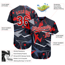 Load image into Gallery viewer, Custom Black Red-White 3D Pattern Design Authentic Baseball Jersey