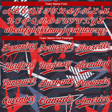 Load image into Gallery viewer, Custom Black Red-White 3D Pattern Design Authentic Baseball Jersey