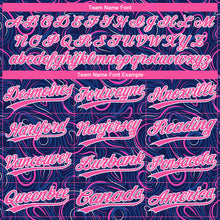 Load image into Gallery viewer, Custom Navy Pink-White 3D Pattern Design Authentic Baseball Jersey