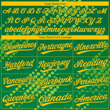 Load image into Gallery viewer, Custom Neon Green Gold-Kelly Green 3D Pattern Design Authentic Baseball Jersey