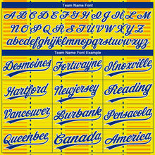 Load image into Gallery viewer, Custom Gold Royal-Orange 3D Pattern Design Authentic Baseball Jersey