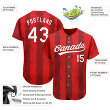 Load image into Gallery viewer, Custom Red White 3D Pattern Design Authentic Baseball Jersey