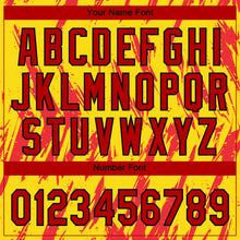 Load image into Gallery viewer, Custom Gold Red-Black 3D Pattern Design Authentic Baseball Jersey