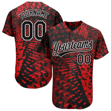 Load image into Gallery viewer, Custom Red Black-White 3D Pattern Design Authentic Baseball Jersey
