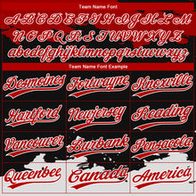 Load image into Gallery viewer, Custom Black Black-Red 3D Pattern Design Authentic Baseball Jersey