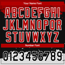 Load image into Gallery viewer, Custom Black Black-Red 3D Pattern Design Authentic Baseball Jersey