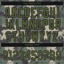 Load image into Gallery viewer, Custom Camo Olive-Black 3D Pattern Design Authentic Salute To Service Baseball Jersey