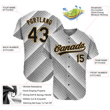 Load image into Gallery viewer, Custom White Black-Old Gold 3D Pattern Design Authentic Baseball Jersey