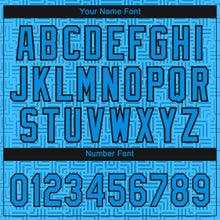 Load image into Gallery viewer, Custom Blue Blue-Black 3D Pattern Design Authentic Baseball Jersey