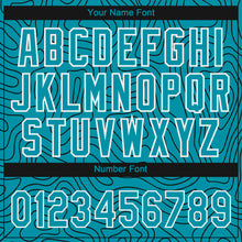 Load image into Gallery viewer, Custom Teal Teal-Black 3D Pattern Design Authentic Baseball Jersey