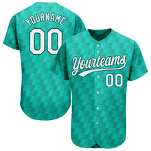 Load image into Gallery viewer, Custom Kelly Green White-Black 3D Pattern Design Authentic Baseball Jersey