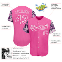 Load image into Gallery viewer, Custom Pink Pink-Camo 3D Pattern Design Authentic Baseball Jersey