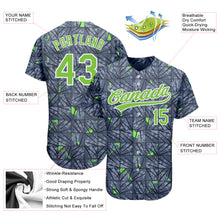 Load image into Gallery viewer, Custom Gray Neon Green-Black 3D Pattern Design Authentic Baseball Jersey