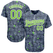 Load image into Gallery viewer, Custom Gray Neon Green-Black 3D Pattern Design Authentic Baseball Jersey