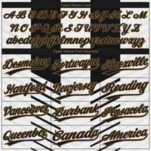 Load image into Gallery viewer, Custom White Black-Old Gold 3D Pattern Design Authentic Baseball Jersey