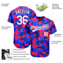 Load image into Gallery viewer, Custom Camo White-Royal 3D Pattern Design Authentic Salute To Service Baseball Jersey