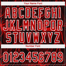 Load image into Gallery viewer, Custom Black Red-White 3D Pattern Design Authentic Baseball Jersey