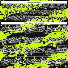 Load image into Gallery viewer, Custom Neon Green Black-White 3D Pattern Design Authentic Baseball Jersey