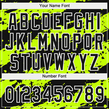 Load image into Gallery viewer, Custom Neon Green Black-White 3D Pattern Design Authentic Baseball Jersey