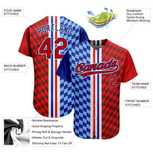 Load image into Gallery viewer, Custom Figure Red-Royal 3D Pattern Design Authentic Baseball Jersey