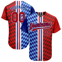 Load image into Gallery viewer, Custom Figure Red-Royal 3D Pattern Design Authentic Baseball Jersey